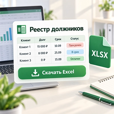 Реестр должников в Excel скачать